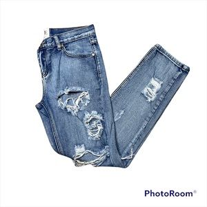 One Teaspoon Jeans Womens 26 Awesome Baggies Super Distressed Relaxed Boyfriend